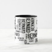 Koele en moderne typografie Naam Patroon Zwart Mok (Midden)