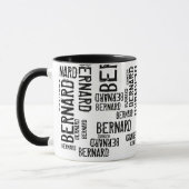 Koele en moderne typografie Naam Patroon Zwart Mok (Links)