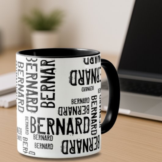Koele en moderne typografie Naam Patroon Zwart Mok