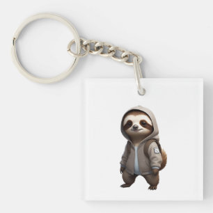Koele en Schattige luiaard illustratie Sleutelhanger