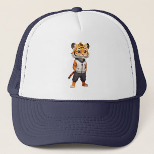 Koele en Schattige tijgerillustratie Trucker Pet