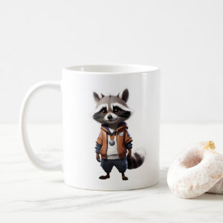 Koele en Schattige wasbeer illustratie Koffiemok