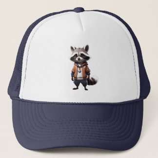 Koele en Schattige wasbeer illustratie Trucker Pet