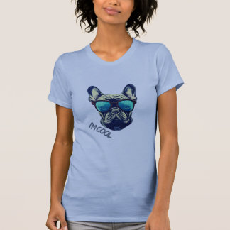 Koele Franse Bulldog in een Zonnebril T-shirt