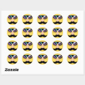 Koele gezichtskleur ronde sticker (Vel)