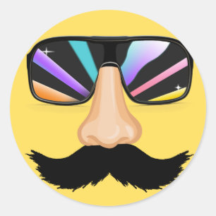 Koele gezichtskleur ronde sticker