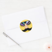 Koele gezichtskleur ronde sticker (Envelop)