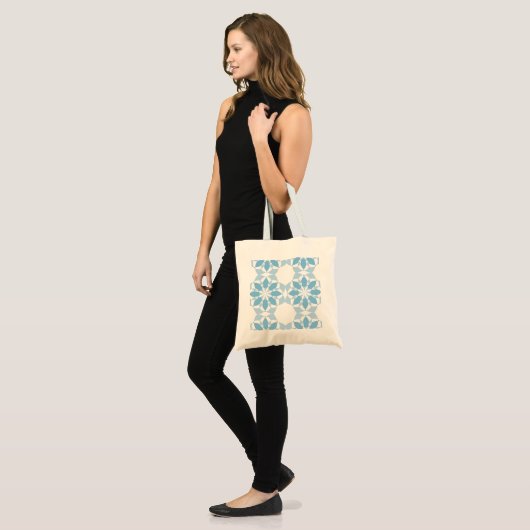 Koele, girale, moderne, trendmatige, unieke bloem tote bag (Voorkant (model))