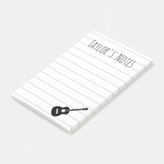 Koele gitaar gepersonaliseerde naam Post-it Notes (Schuin)