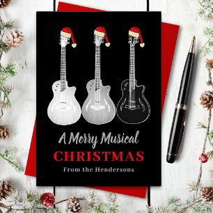 Koele gitaar kerstmis vrolijke muziek gepersonalis feestdagenkaart