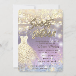 Koele glitter elegante String lichten gouden schit Kaart