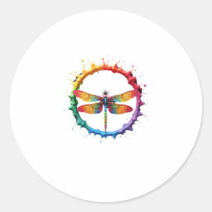 Koele grafische tie-dye zonnebril Libelle Illustra Ronde Sticker