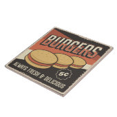 Koele hamburger retro tegeltje (Zijkant)