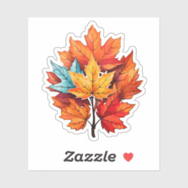 Koele herfstkleuren bladeren Thanksgiving Herfst e Sticker