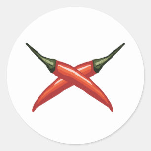 Koele hete pepers ronde sticker