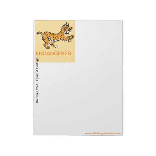 Koele Iberische LYNX - Bedreigd dier - Geel Notitieblok (Gedraaid)