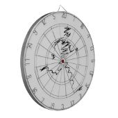 Koele illustratie van de looppas dartbord (Voorkant Links)