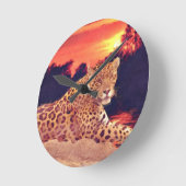 Koele Jaguar bij Tikal Big Cat Wildlife Wall Clock Ronde Klok (Hoek)