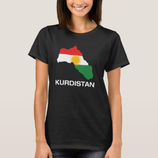 Koele kaart van Koerdistan met illustratie van de T-shirt
