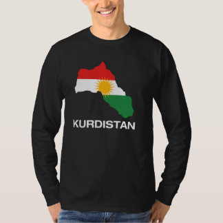 Koele kaart van Koerdistan met illustratie van de T-shirt