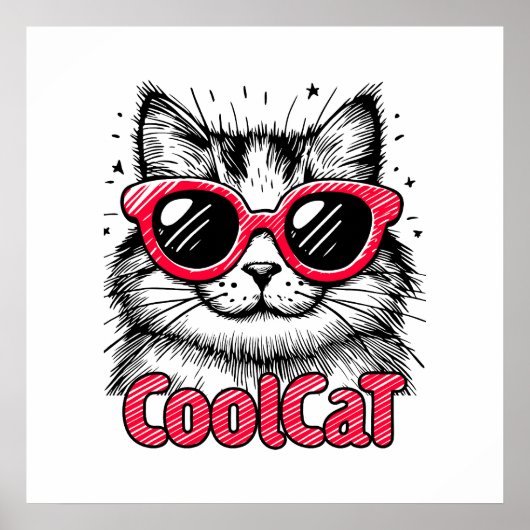 Koele Kat 1 Poster (Voorkant)