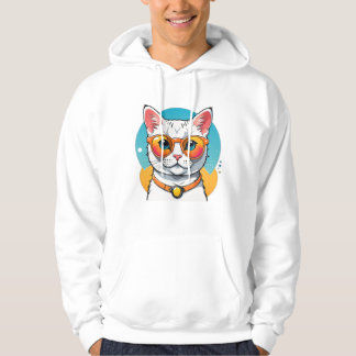 Koele Kat in Zonnebril Hoodie