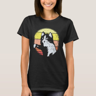 Koele kat kat thema zwarte kat voor retro zon t-shirt