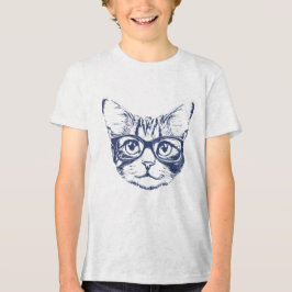 Koele Kat met Bril Tri-Blend Shirt