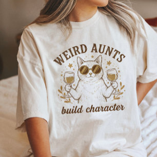 Koele Kat Met Wijn - Rare Tantes Bouwen Karakter Tri-Blend Shirt