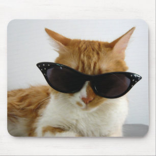 Koele Kat met Zonnebril Muismat