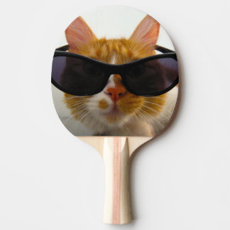 Koele Kat Met Zonnebril Ping Pong Paddle Tafeltennisbatje