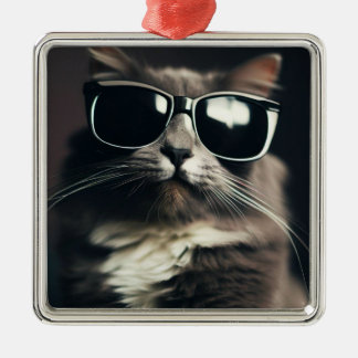Koele Kat Metalen Ornament
