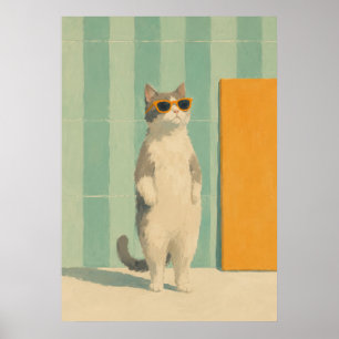 koele kat zomer vibe poster