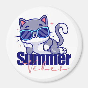 Koele kat zomer vibes magneet