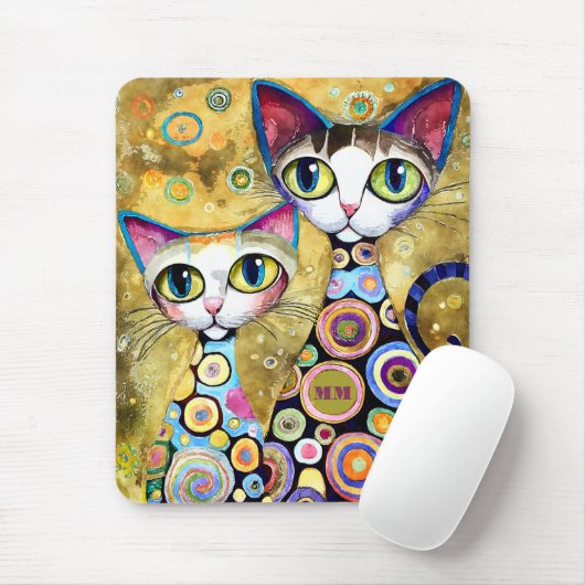 Koele katten abstract muismat (Met muis)