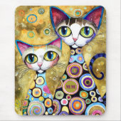 Koele katten abstract muismat (Voorkant)