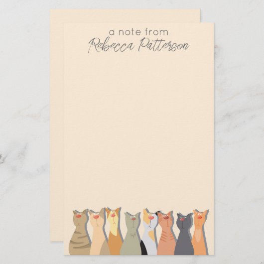 Koele katten briefpapier (Voorkant / Achterkant)