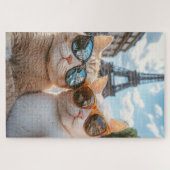 Koele katten in Parijs Legpuzzel (Horizontaal)