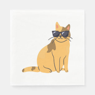 Koele Katten met zonnebril - Cat and Lovers Servet