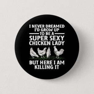 Koele Kip Dames Kunst Voor Vrouwen Moeder Hen Kudd Ronde Button 5,7 Cm