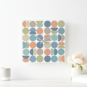 Koele kleur Geo Abstract Vierkante Klok