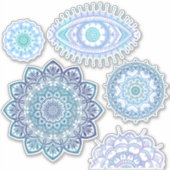 Koele kleur Megaflora Design Mandala Sticker (Voorkant)