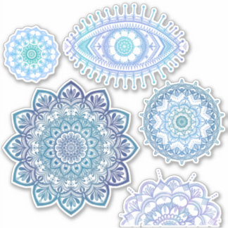 Koele kleur Megaflora Design Mandala Sticker