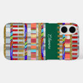 Koele kleur patroon van strepen met haar naam Case-Mate iPhone case (Achterkant (horizontaal))