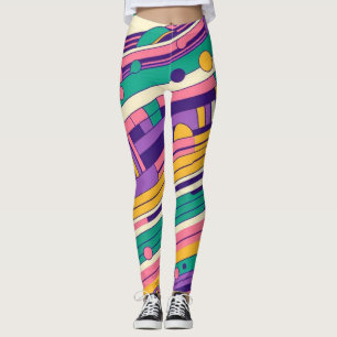 Koele, kleurrijke 80s / 90s retro ontworpen leggings