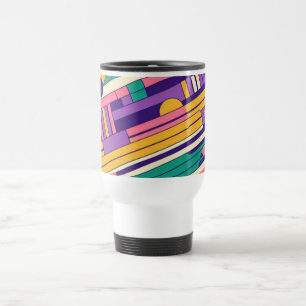Koele, kleurrijke 80s / 90s retro ontworpen reisbeker