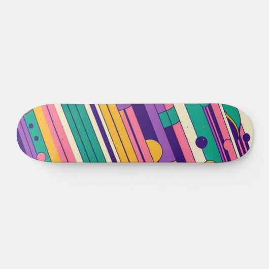 Koele, kleurrijke 80s / 90s retro ontworpen skateboard (Horizontaal)