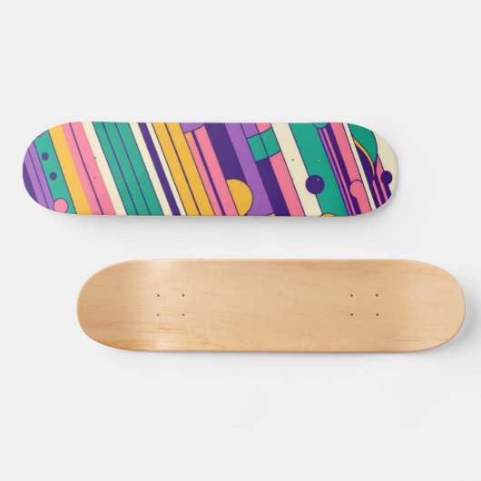 Koele, kleurrijke 80s / 90s retro ontworpen skateboard (Horizontaal)