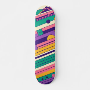 Koele, kleurrijke 80s / 90s retro ontworpen skateboard
