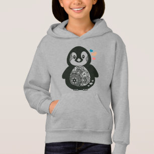Koele kleurrijke kinder pinguïn harten